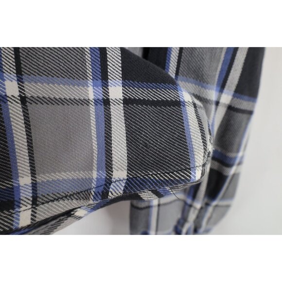 Vintage 90s Streetwear Mens XLT Distressed Big Mac Flannel Button Shirt Plaid - Picture 14 of 16